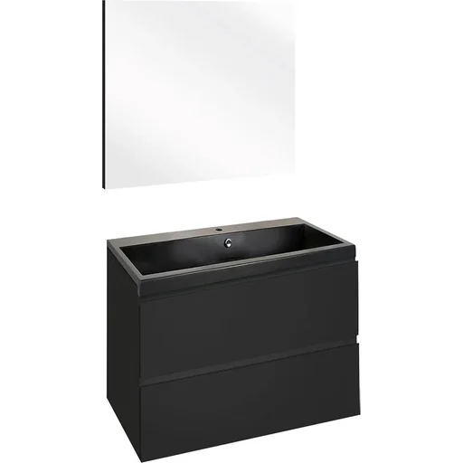 "Concept bathroom furniture with mirror 60cm - black/black image"
