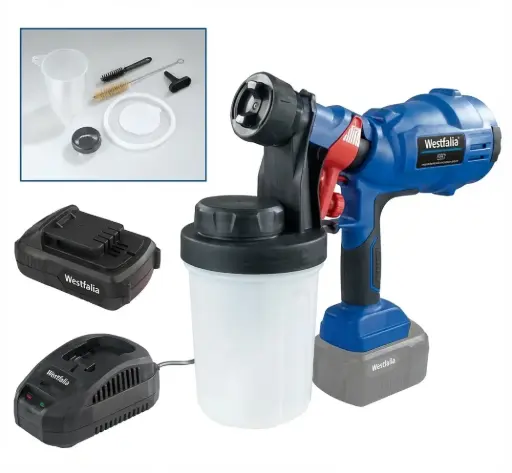 "18V cordless spray gun ASP18 including battery and charger image"