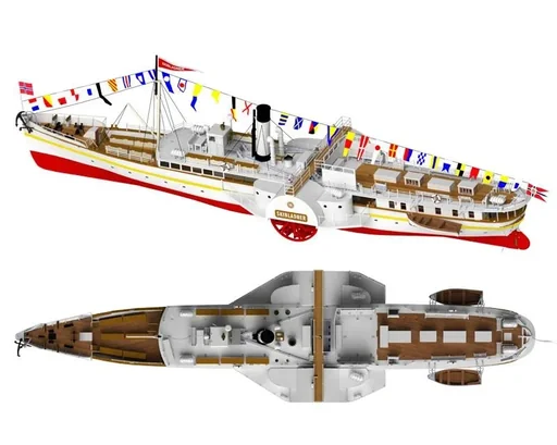 "Kit D/S Skibladner sidewheel steamer scale 1:60 image"