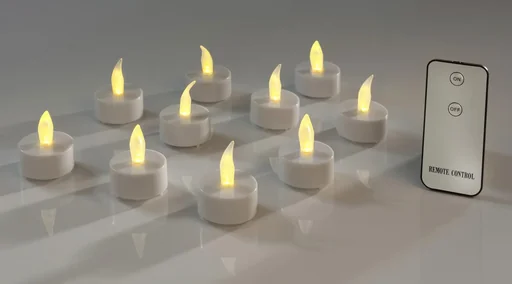 "LED tea lights with remote control - 10 pieces image"