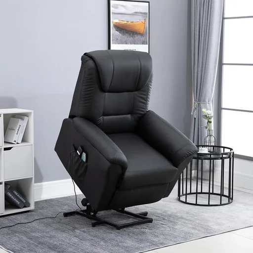 "Electric massage recliner chair with vibrating massage heating function stand-up aid electric wheelchair remote control with net image"