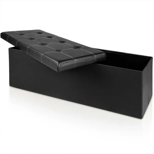 "Multifunctional black bench 114 x 40 x 40cm image"