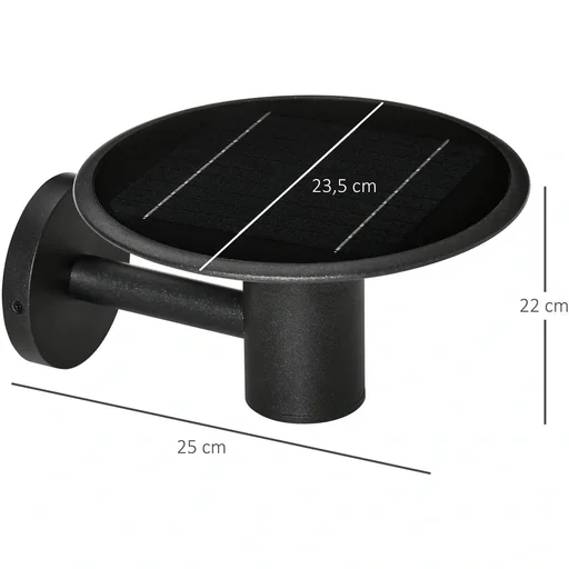 "Solar outdoor lamp with 2 light levels, vintage look, black, 25 x 23.5 x 22 cm image"