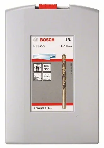 "Metal drill bit set HSS-Co ProBox, DIN 338 (cobalt alloy), 110 mm, 19 pieces image"