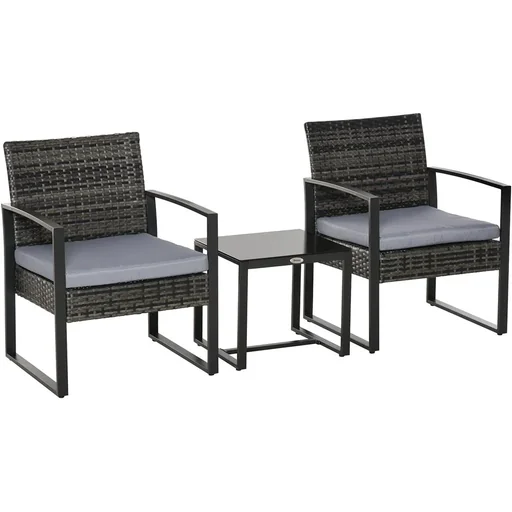"Polyrattan seating group as a 5-piece set, black image"
