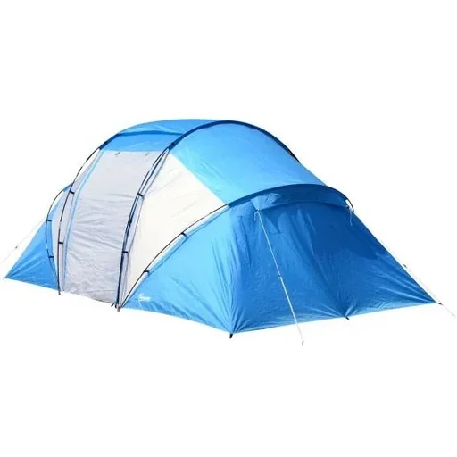 "Camping tent family tent with 2 sleeping cabins blue L460 x W230 x H195cm image"