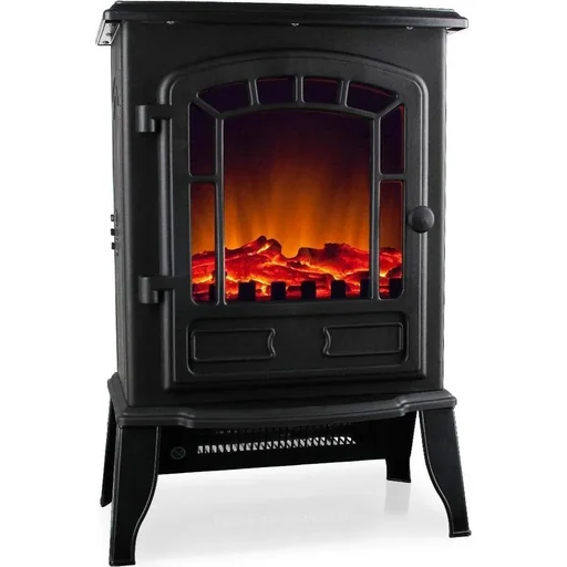 "Electric fireplace with open flame effect 2000 Watt - Black image"