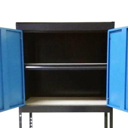 "Shelving unit with 2 doors and 2 shelves, variable assembly image"