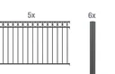 Complete fence set Circle, for setting in concrete, anthracite, height 120 cm, length 10 m