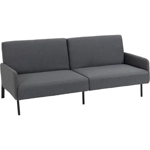 "Sofa bed folding sofa 2-seater fabric sofa bed sofa with sleeping function sofa set linen-touch steel grey 214 x 94 x image"