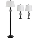 Floor lamp including 2 table lamps