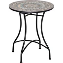 Bistro garden table in mosaic look, ceramic+metal, green+beige+white, 60 x 71 cm