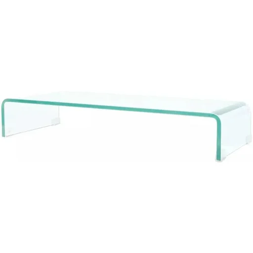 "TV cabinet/monitor riser transparent 80x30x13 cm glass image"