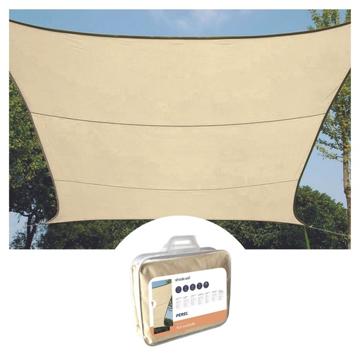 "Waterdoorlatend zonnescherm - vierkant - 5 x 5 m - Champagne image"
