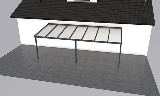 "Patio roof Premium, anthracite, 7120 x 3060 mm - 10 mm laminated safety glass (VSG) image"