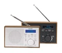 Retro radio with alarm function in wood look, dark grey DAB-46