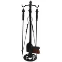 Fireplace appliances, set of 4, black