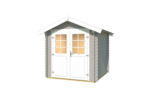 "Garden shed 209 Gr.1, 253 x 234 x 244 cm light grey with double door image"