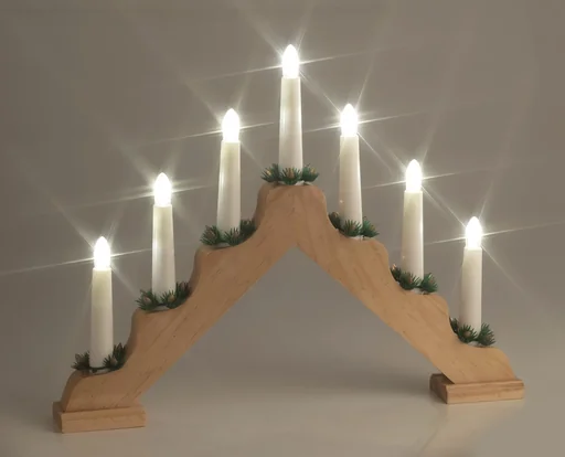 "Wooden Christmas arch with LED lighting image"