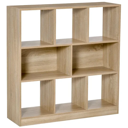 "Bookshelf 3-tier storage shelf office shelf display shelf for home office living room chipboard natural 97.5 x 30 image"