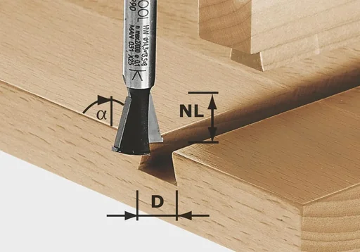"Zinkenfräser HW D14.3 / 13.5 / 15 degrees m.R image"