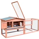 Rabbit hutch with outdoor enclosure