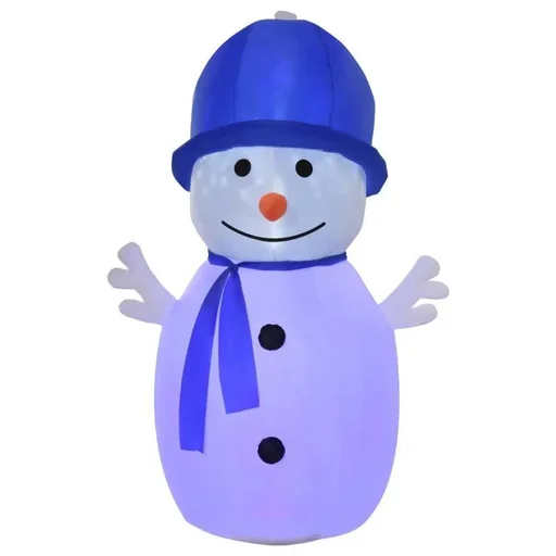 "1.8 m inflatable snowman with 2 LED rotating lights Christmas decoration image"
