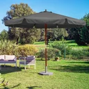 Parasol anthracite wood 330cm UV protection 50+