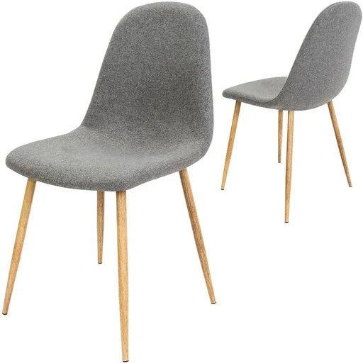 "Designer chair with fabric cover dark grey 4 pieces image"