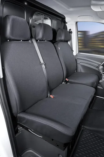 "Custom fit seat covers for single seat and double bench fabric for Mercedes Vito W639 and Viano W639 from model 06/2003 to 05/2014 image"