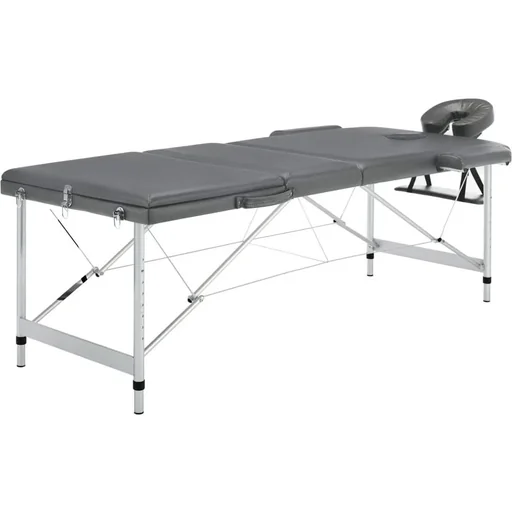 "Massage table 3 zones 186x68 cm aluminum frame anthracite image"