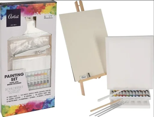 "NL painting set 23 pieces - with easel image"