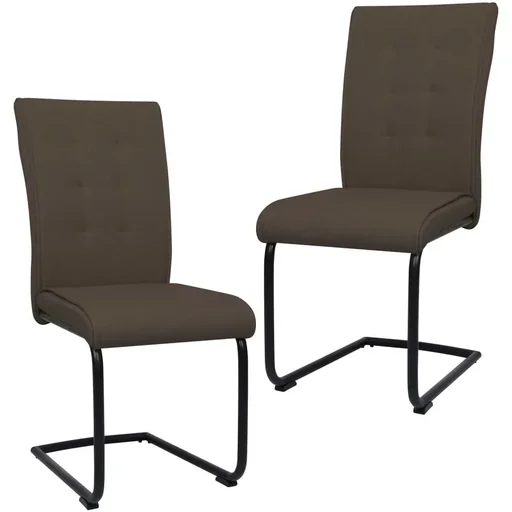 "Dining room chairs 2 pieces fabric brown image"