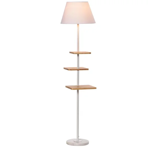 "Floor lamp floor lamp with 3 rotating levels elegant classic for living room bedroom office steel rubber wood T/C fabric image"