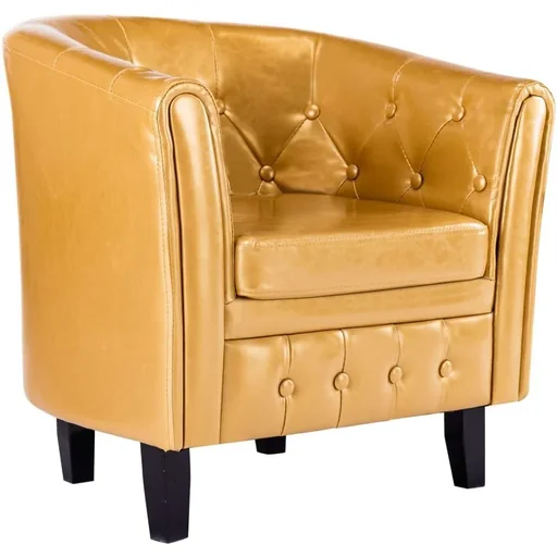 "Bucket seat artificial leather gold image"