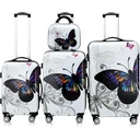 Hard-shell case Butterfly set of 4 Beautycase/ M/ L/ XL Polycarbonate