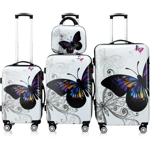 "Hard-shell case Butterfly set of 4 Beautycase/ M/ L/ XL Polycarbonate image"