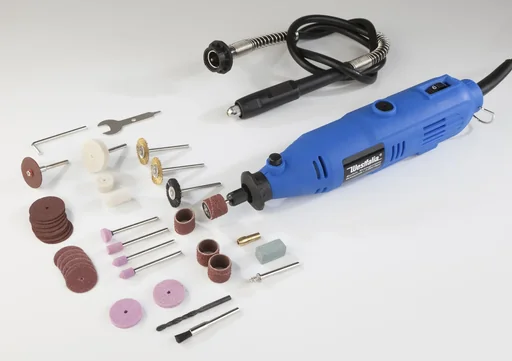 "Electric mini drilling and milling tool with 40-piece accessories in a case image"
