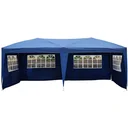 3x6m folding gazebo party tent garden tent including 4 side panels blue