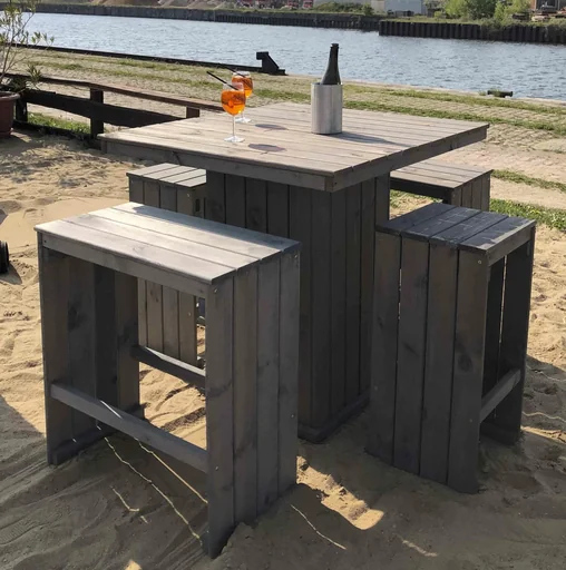 "Set Grömitz 2x stool + 2x bench + table image"