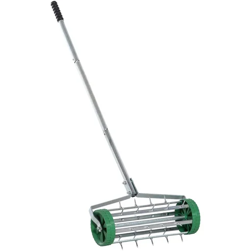 "Lawn aerator handle length adjustable hand scarifier lawn aeration spiked roller lawn rolling lawn aerator care garden image"