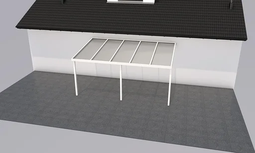 "Patio roof Premium, white, 5100 x 3060 mm - Acrylic multi-wall sheets 16 mm, bronze image"