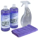 Lavender cleaning set, 2 x 750ml, including spray bottle and microfiber cloth