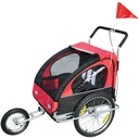 2 in 1 Jogger Child Trailer Bike Trailer Red-Black