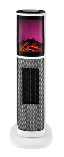 "Fan heater with fireplace and 3D flame effect, 2000W, including remote control image"