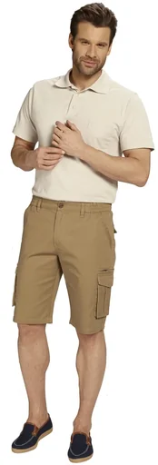 "Cargo shorts with elastic waistband, color sand, size 54 image"
