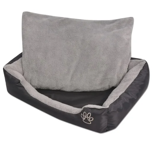 "Dog bed with pillow size M black image"