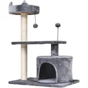 Scratching post with cat cave