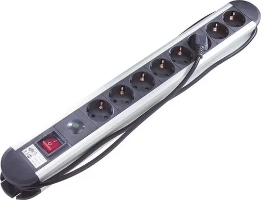 "Aluminum 4-way power strip image"