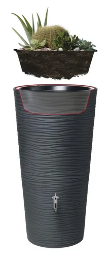 "Rain storage tank / rain barrel NATURA 2in1 210 L, graphite grey image"